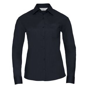 Russell Collection Womens/Ladies Poplin Easy-Care Long-Sleeved Shirt / French Na